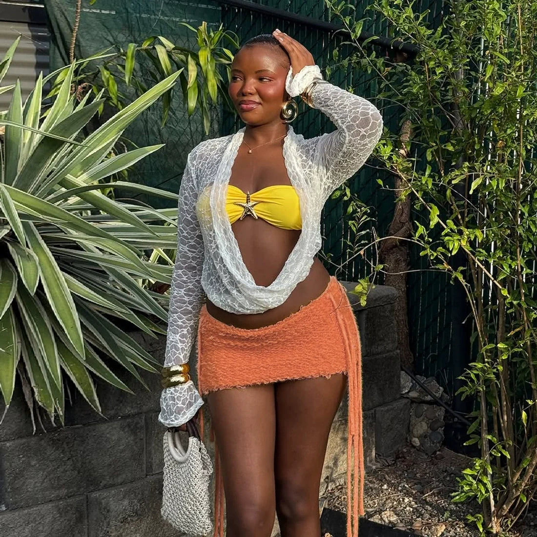 Mae Tassel Knit Mini Skirt