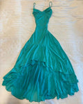 Blue Shiny Beautiful Long Chiffon Birthday Dress Prom Dress Evening Dress