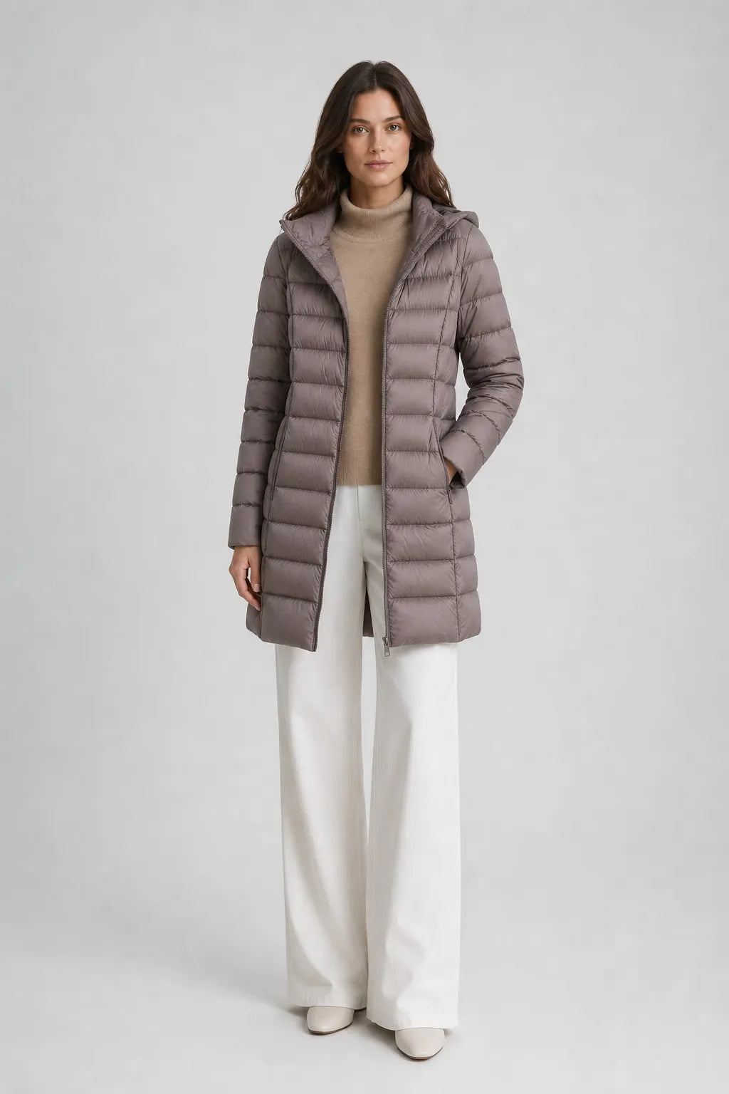 Rosie Hooded Quilted Longline Puffer Coat