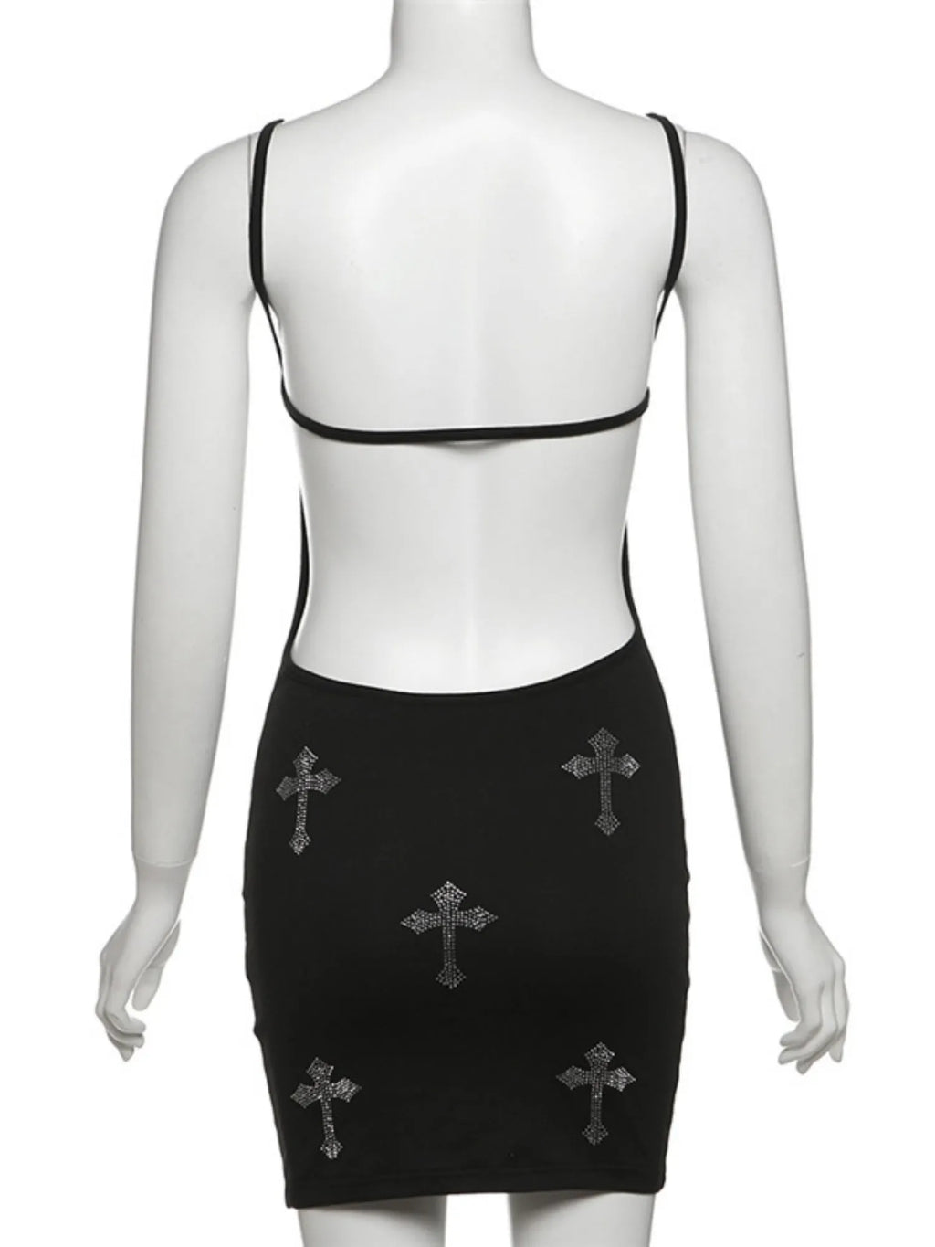 Cross Backless Camisoles Mini&Short Dresses