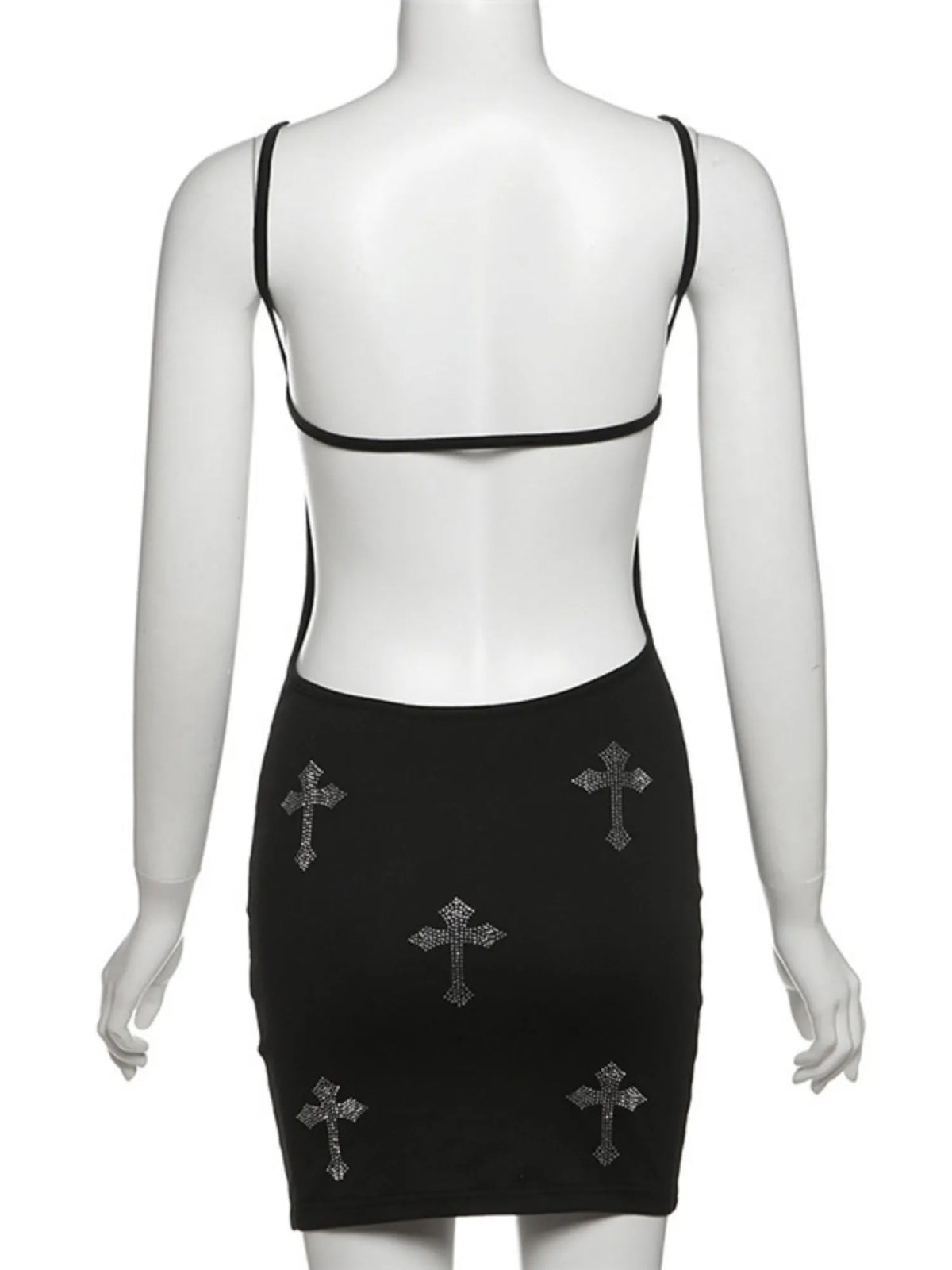 Cross Backless Camisoles Mini&Short Dresses