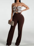 Handwoven Ribbon Strapless Backless Jumpsuits