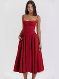 Camisoles Big Swing Solid Color Midi Dresses