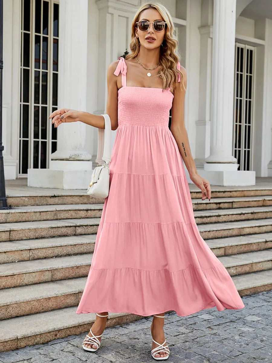 Sleeveless Flowers Printed Long Dress