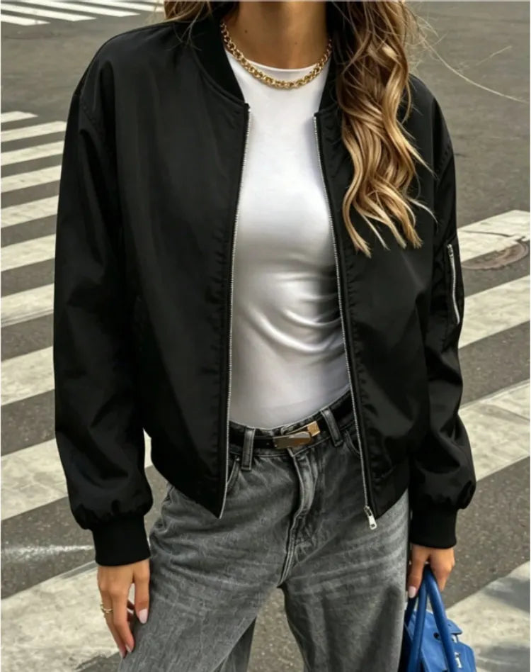 Mila - Stylish bomber jacket with shine