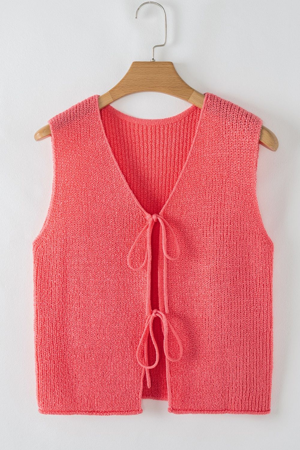 Sweater Cropped Knit Tie Front Casual Chic Holiday