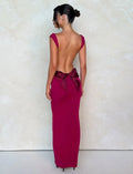 Sasha Satin Bow Maxi Dress