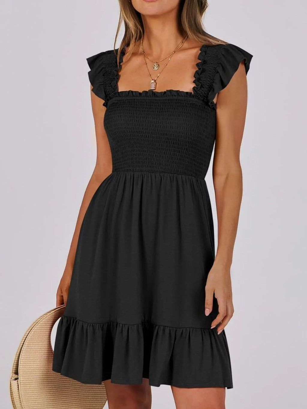 Smocked Cami Dress with Ruffle Hem