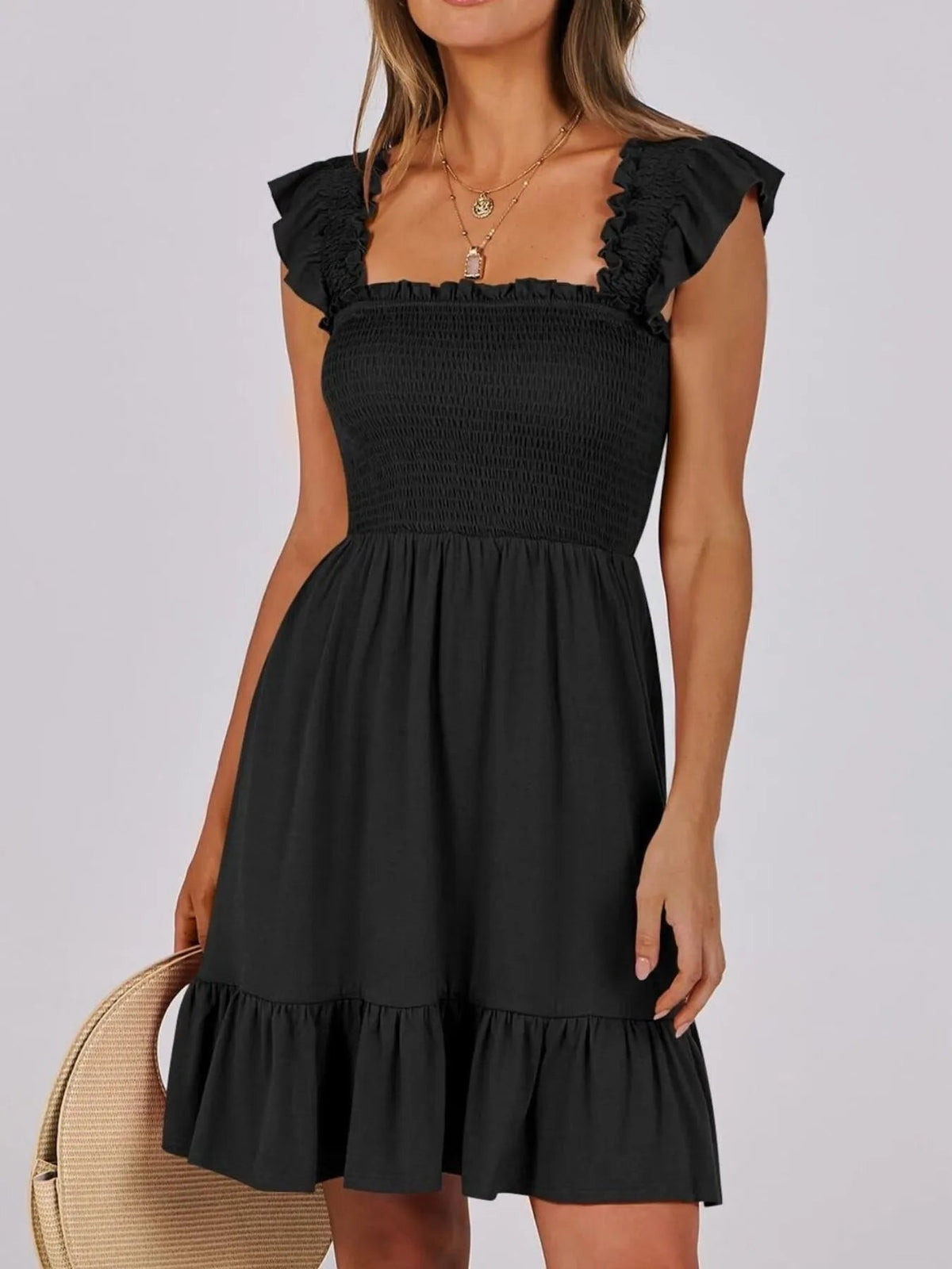 Smocked Cami Dress with Ruffle Hem