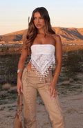Mattilyn Lace Trim Strapless Top