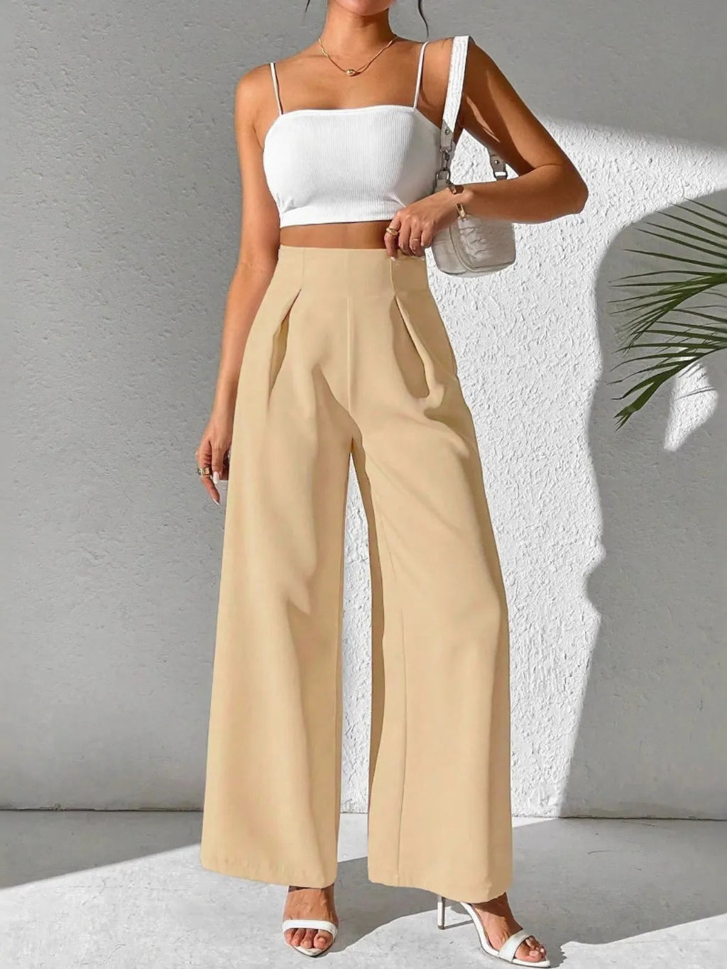 Chic High Waist Wide Leg Pants