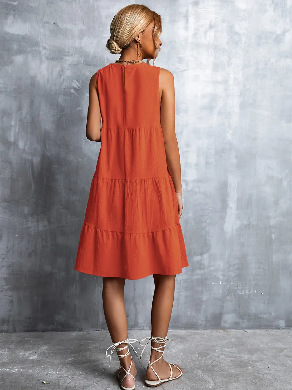Shift Mini Dress Sleeveless Casual Flowy Chic Boho