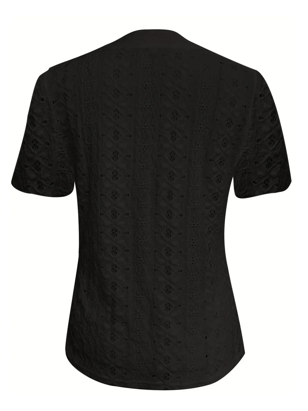 Blouse Top Casual Chic Boho Lace Openwork Notched Neck
