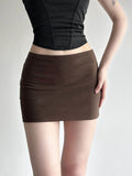 Low-rise Includes Inner Lining To Prevent Exposure Hip Wrap Short Skirt