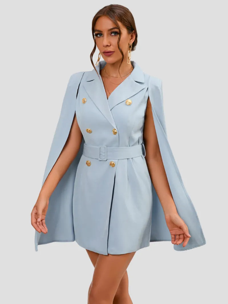 Aurora - Elegant Cape Blazer Dress