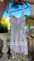 Magical Butterfly Star Sequin Fringe Mini Dress for Festival and Fairy Party