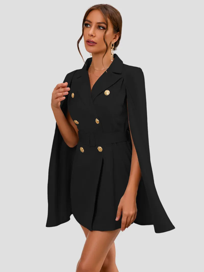 Aurora - Elegant Cape Blazer Dress