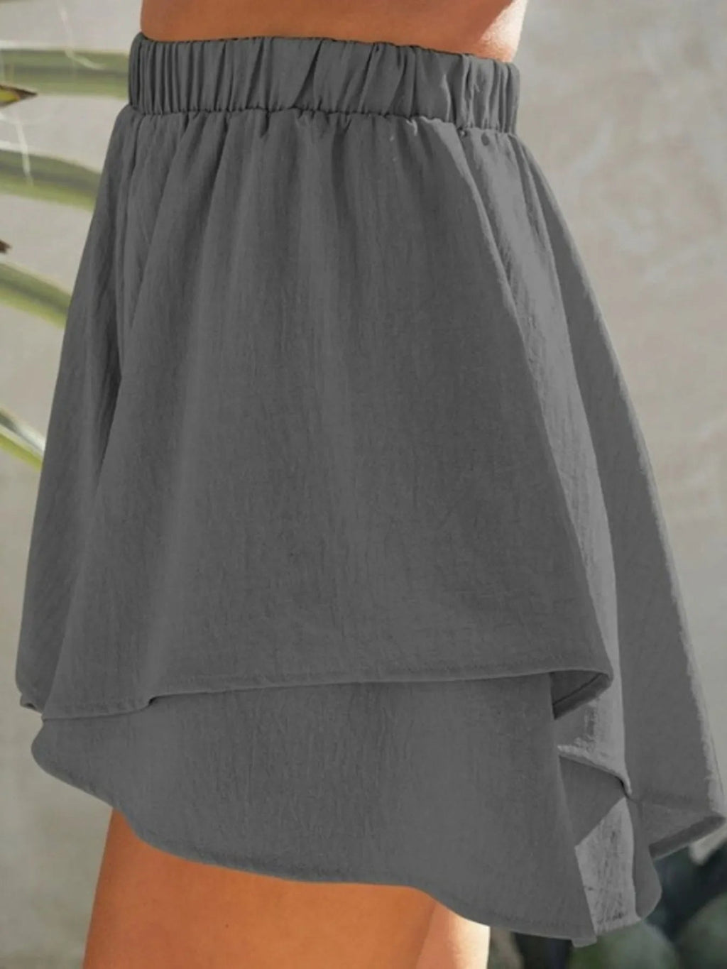 High-Waisted Layered Shorts with Stretch Waist