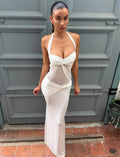 Kamri Draped Mesh Maxi Dress