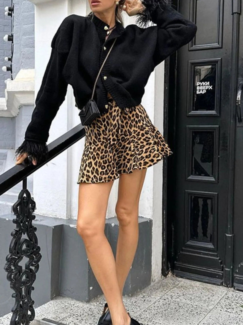 Leopard Print Mini Skirt for Women