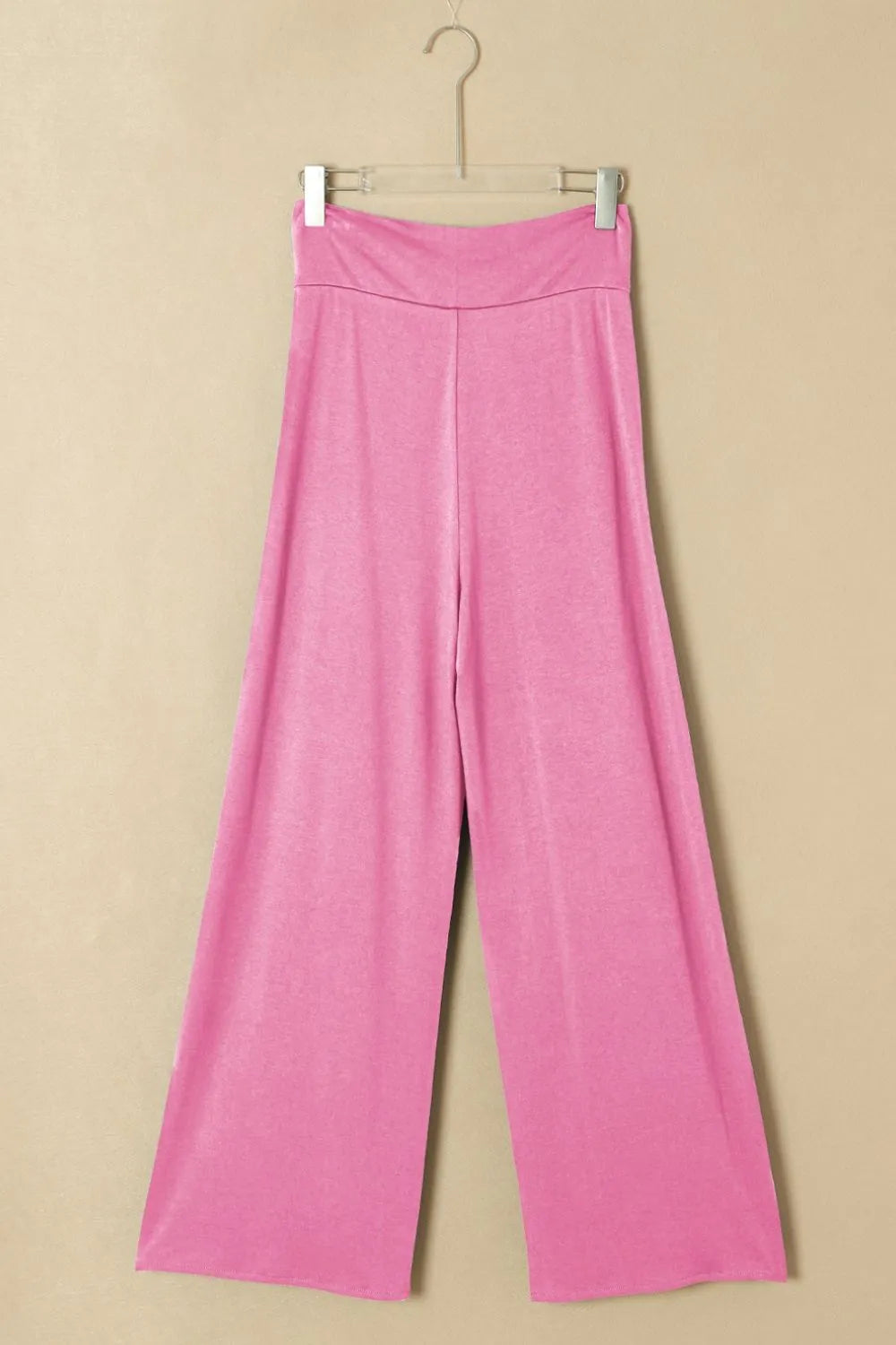 Pants Relaxed Fit Split Leg Knotted Tie Waist Casual