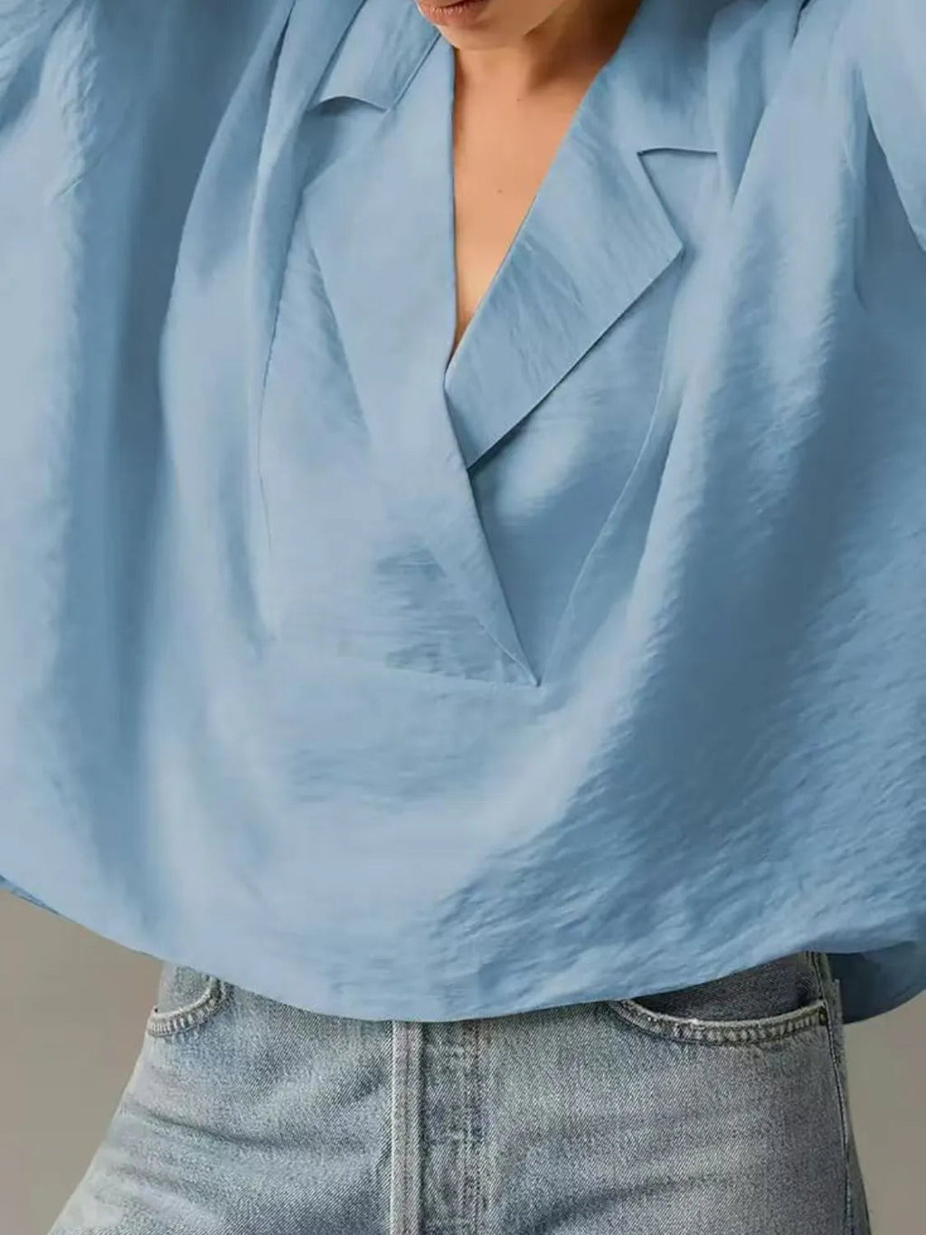 Polished Collared Half Sleeve Blouse