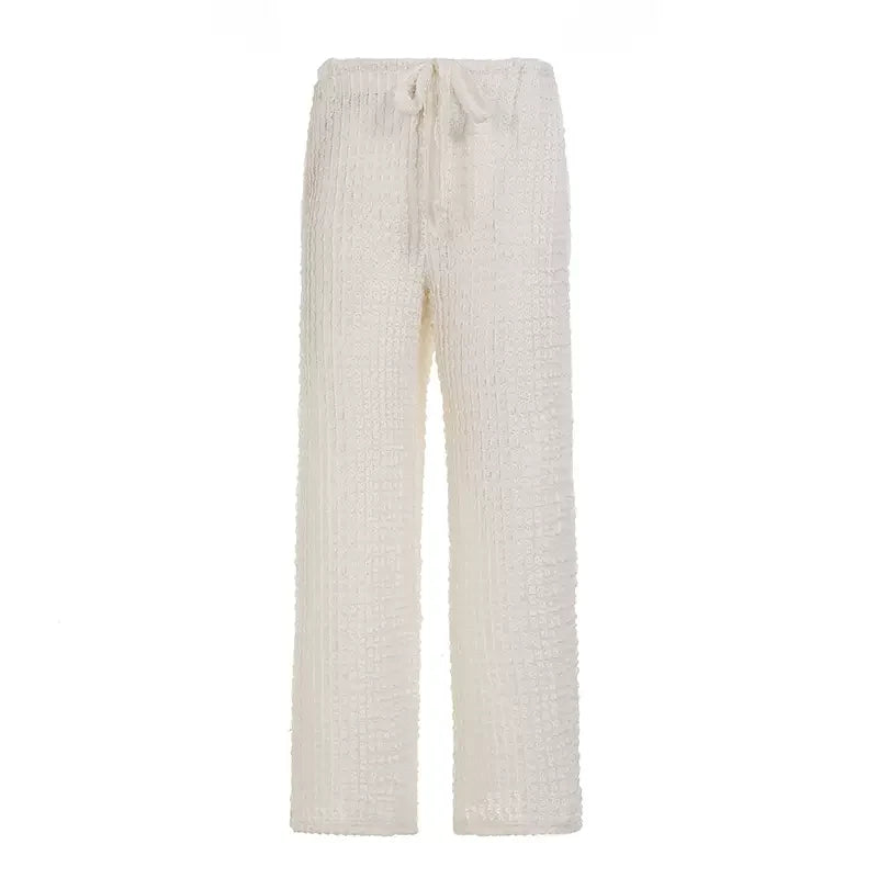 Yanelis Textured Wide Leg Pants