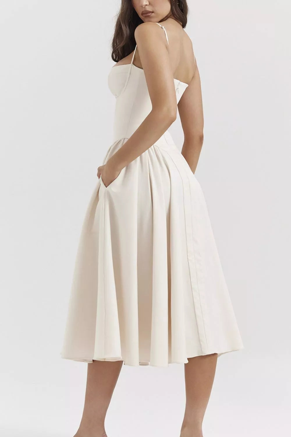 Midi Dress Ruched Sweetheart Neck Elegant Cocktail Party