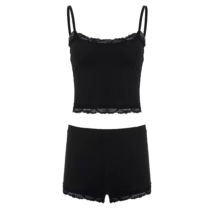 Suzanne Lace Trim Cami Set