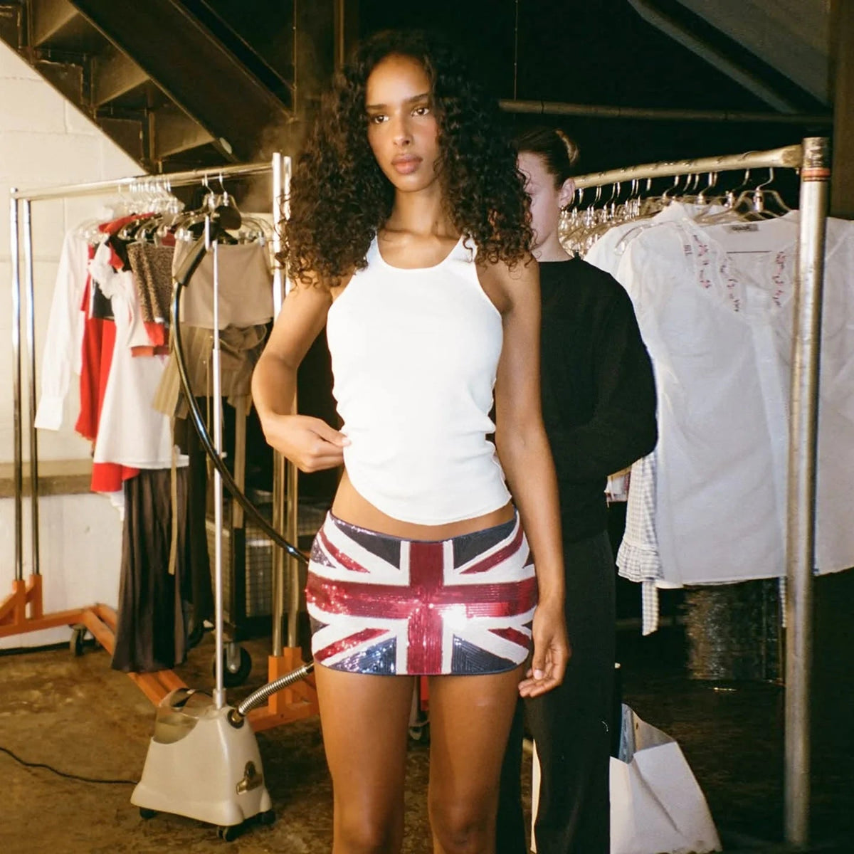 UK Flag Sequin Mini Skirt