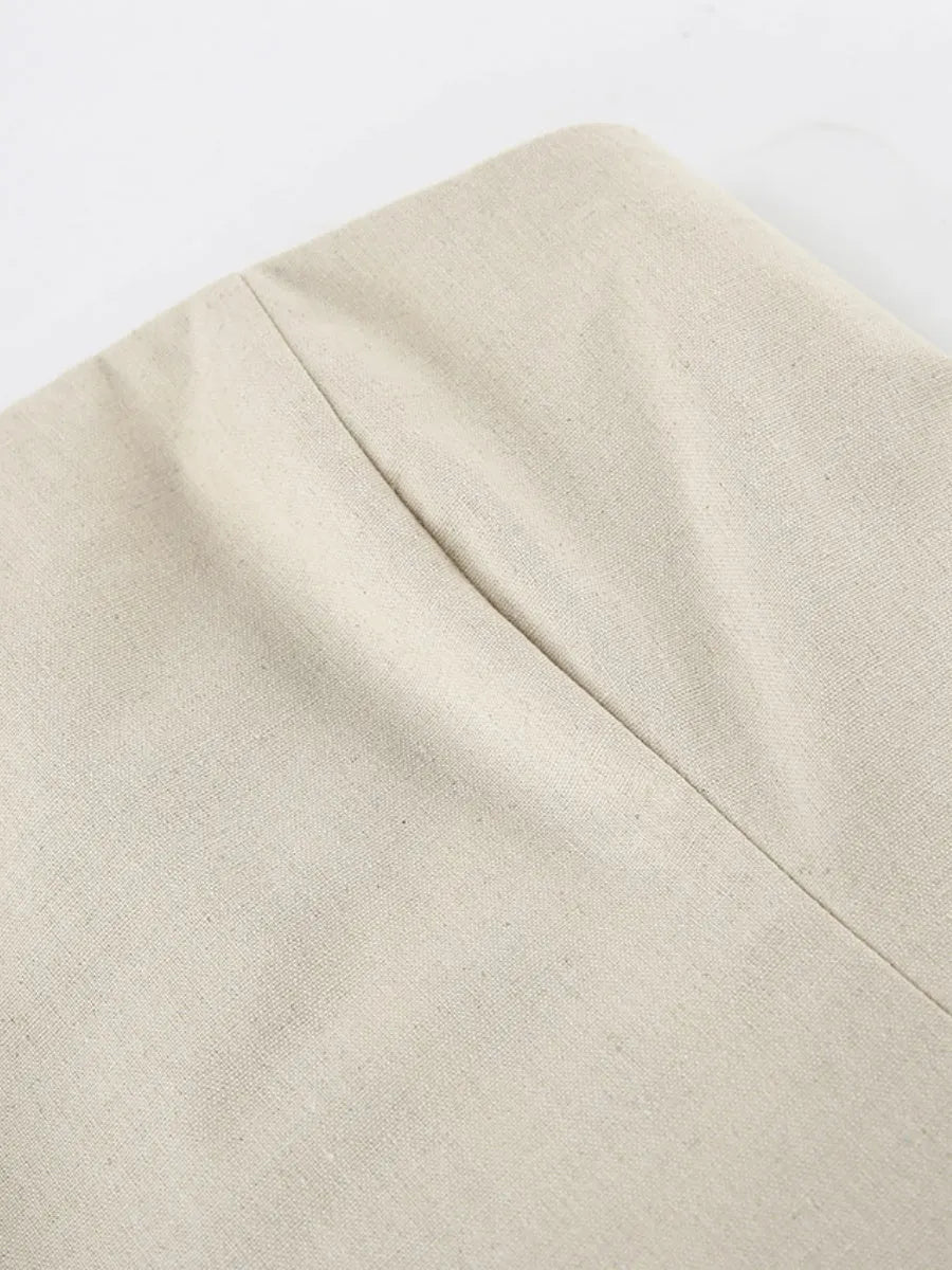 Cotton Blend Temperament Tube Top Loose-fit Home Vacation Mini&Short Dresses