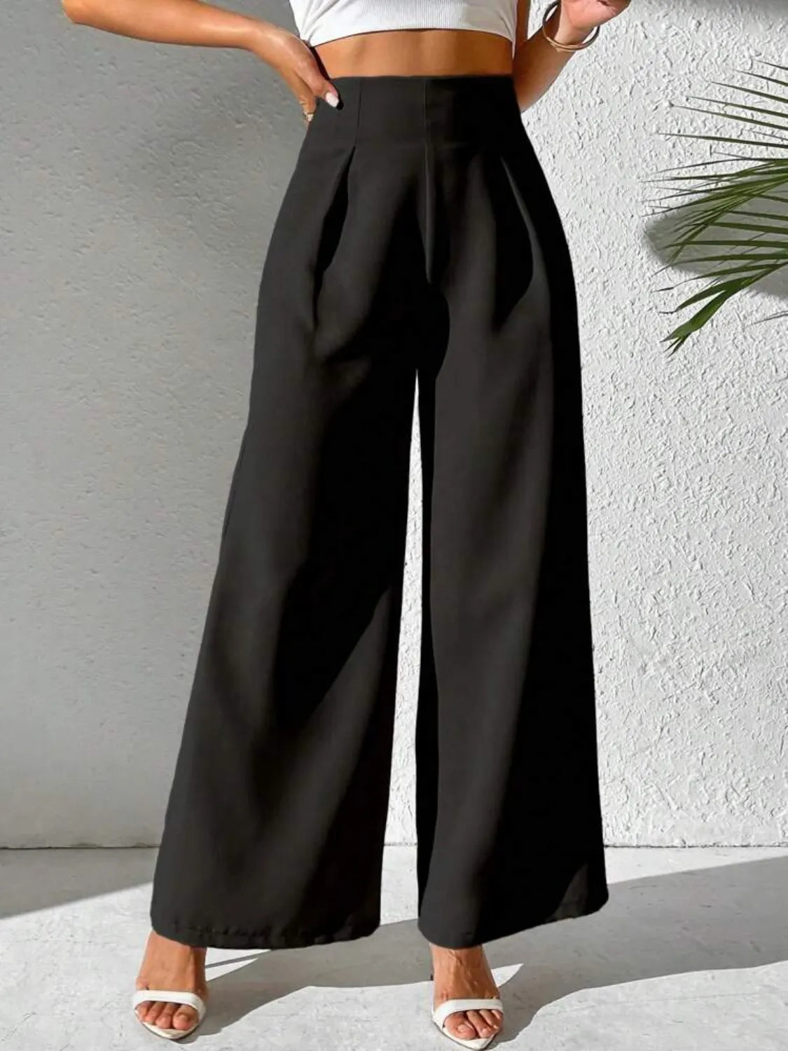 Chic High Waist Wide Leg Pants