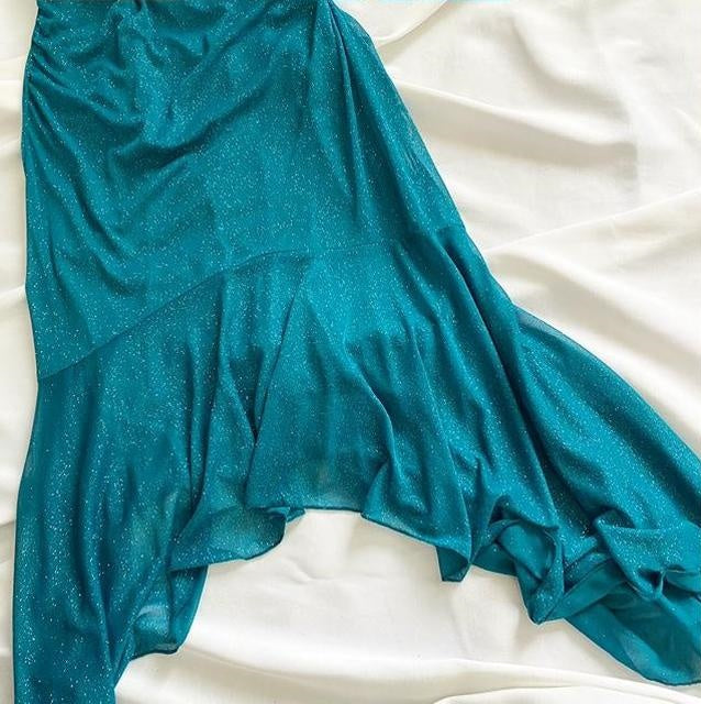 Blue Sparkling Fairy Short Chiffon Homecoming Dress Birthday Dress