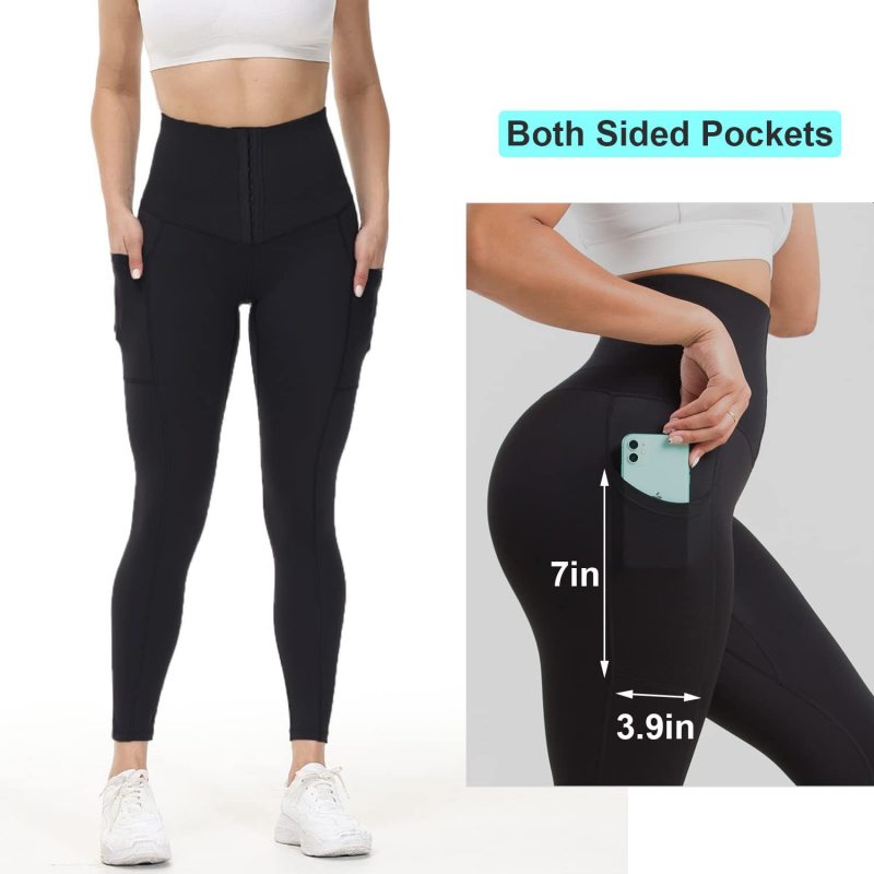 Women Fashion Casual Tight High-Waist Pocket Yoga Pants