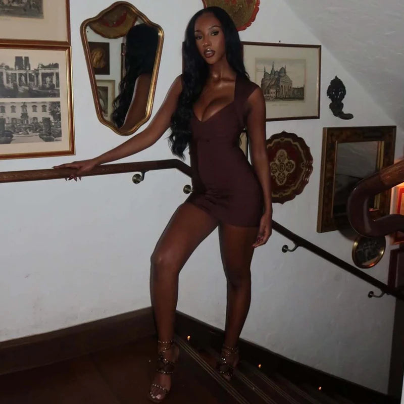 Nayah V-Neck Bandage Mini Dress