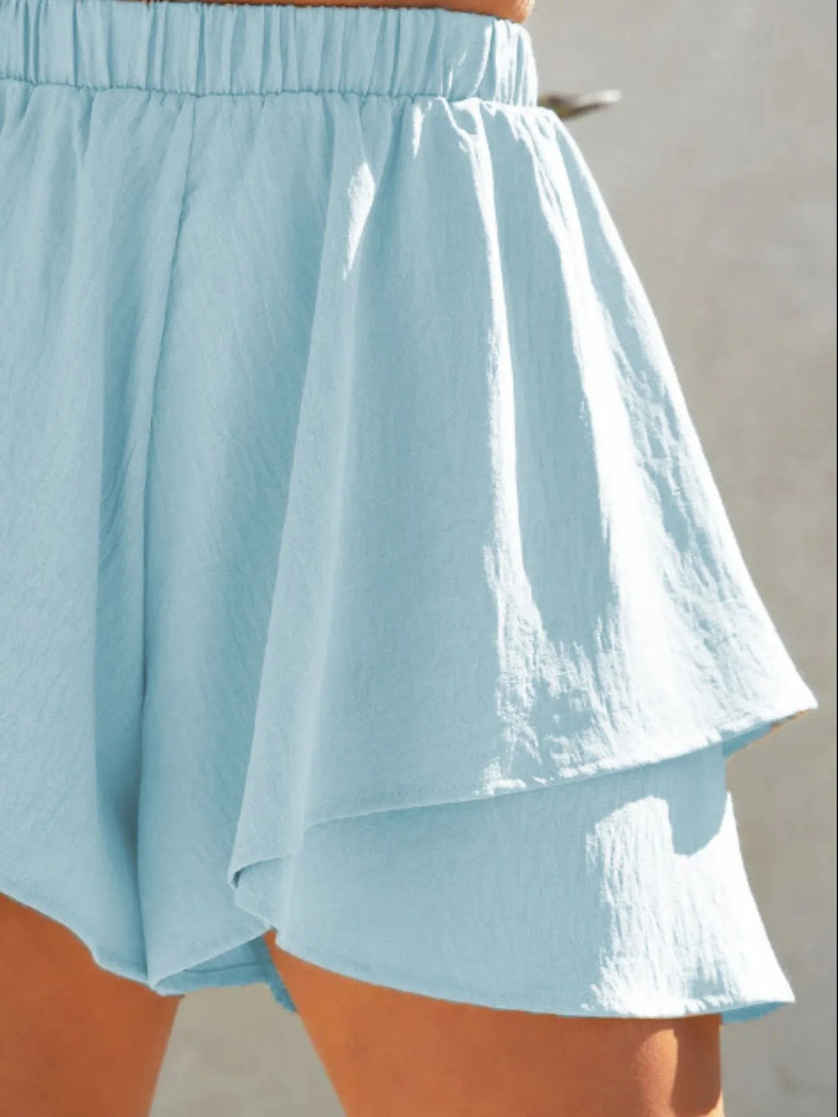 High-Waisted Layered Shorts with Stretch Waist