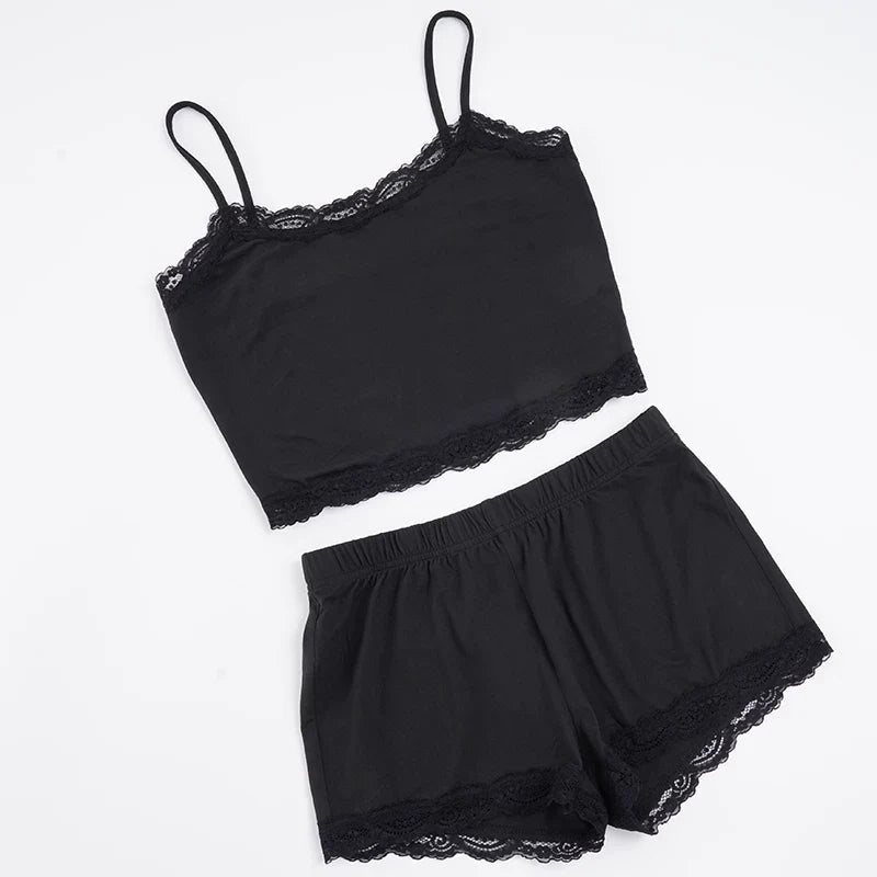 Suzanne Lace Trim Cami Set