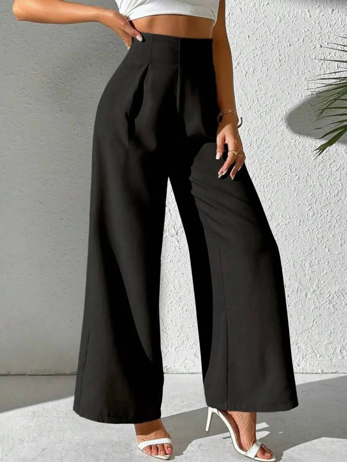 Chic High Waist Wide Leg Pants