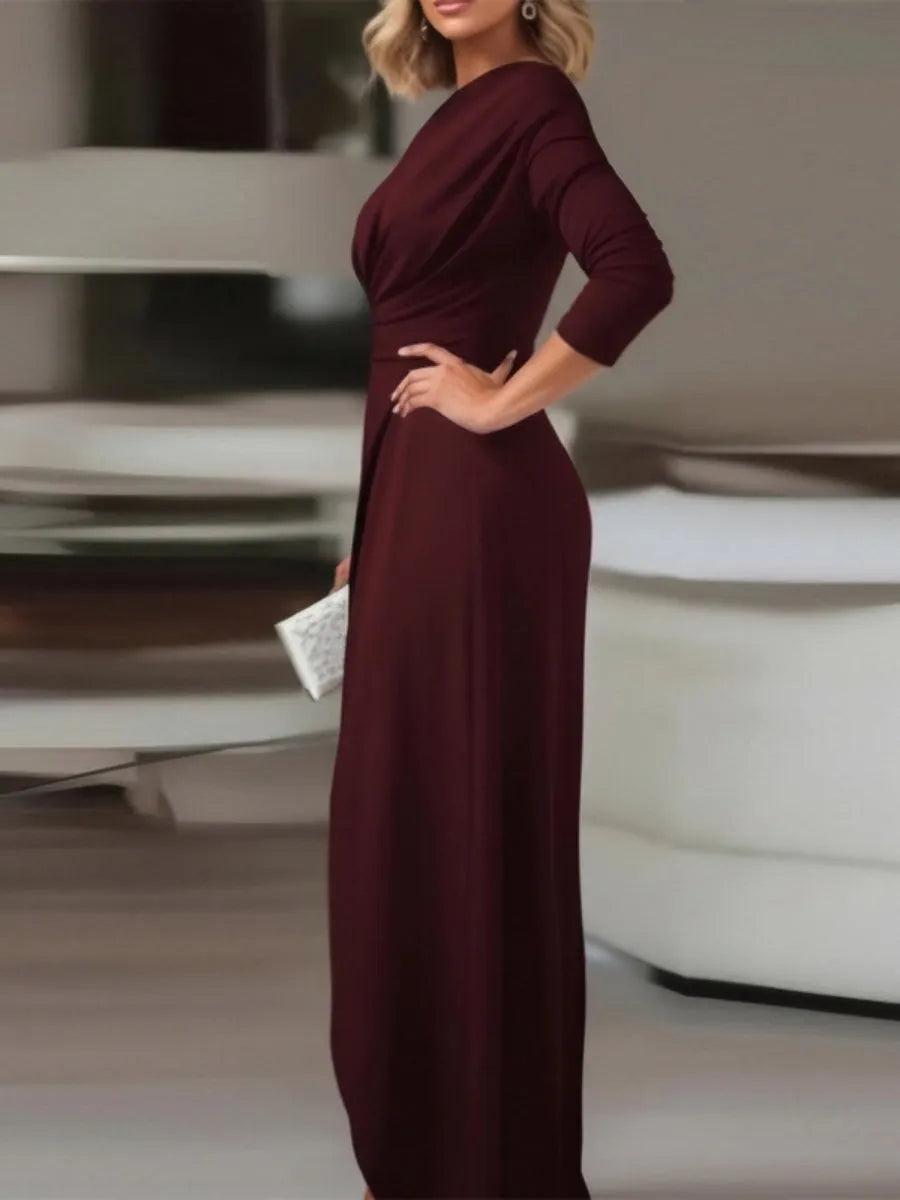 Sloping Shoulders Asymmetrical High Waist Slit Jumpsuits