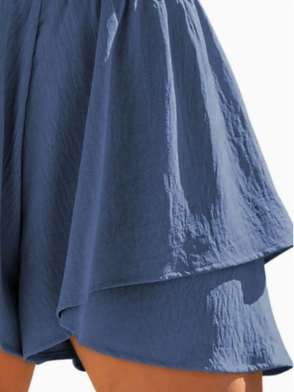High-Waisted Layered Shorts with Stretch Waist