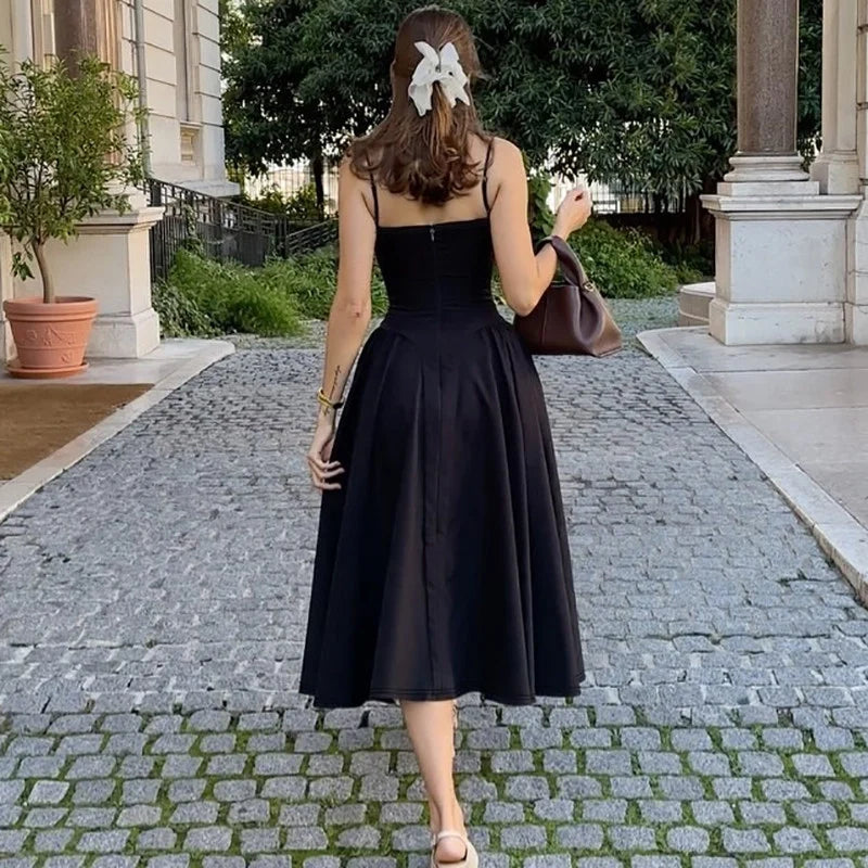 Square Neck Midi Slip Dress