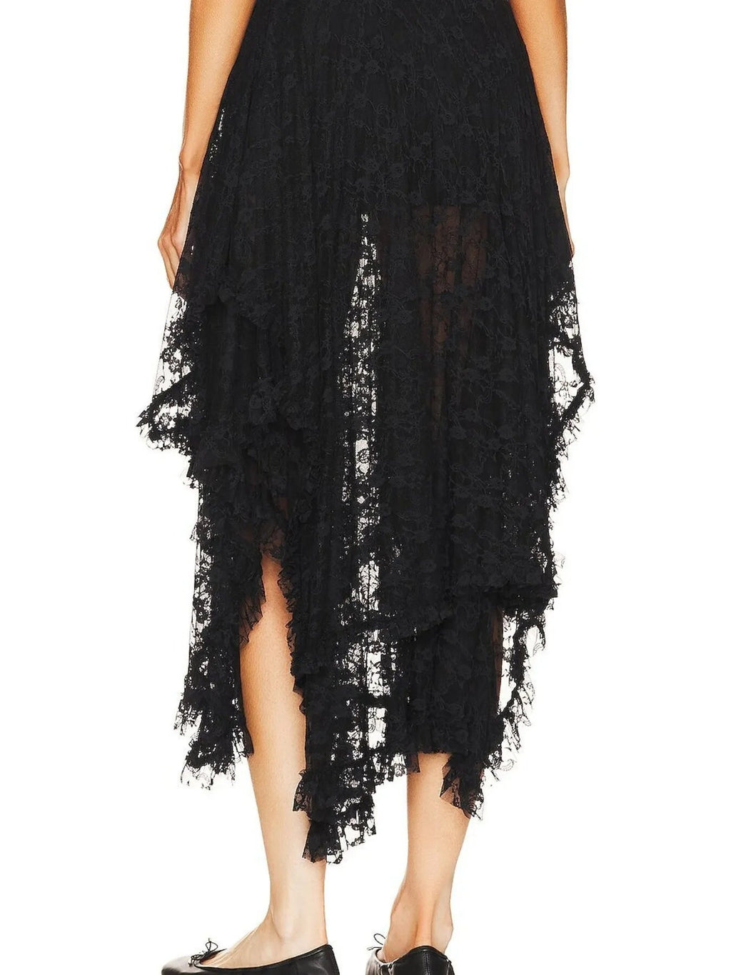 Asymmetrical Lace Midi Skirt for Women