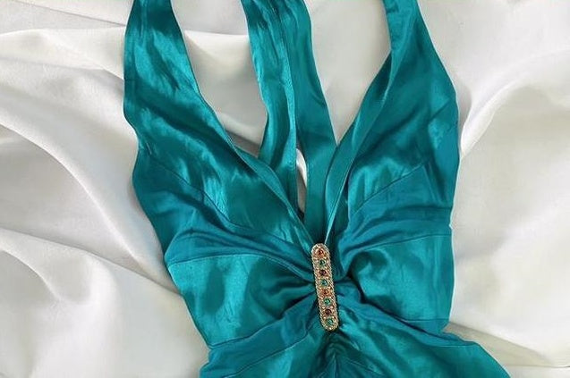 Blue Vintage Fairy Short Satin Homecoming Dress Party Dress Birthday Dress Prom Dress