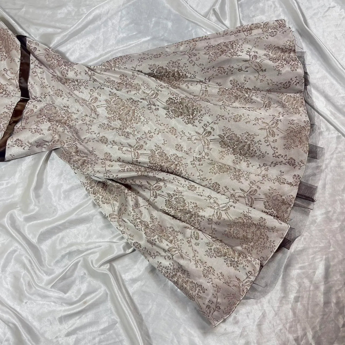 Floral Short Satin Formal Prom Dress Fairy Homecoming Dress