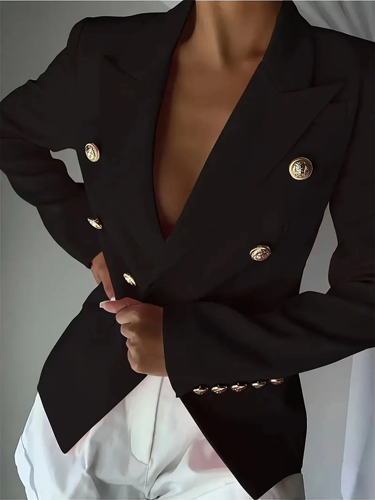 Blazer Lapel Collar Workwear Casual Chic Modern Trendy