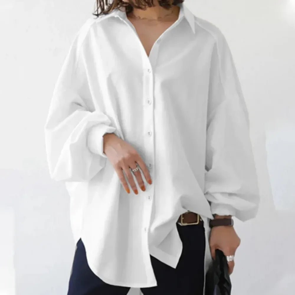 Oversized Women's Blouse with Long Sleeves