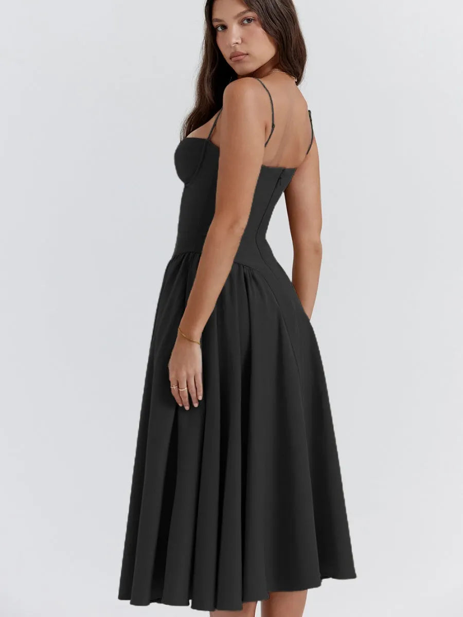 Camisoles Big Swing Solid Color Midi Dresses