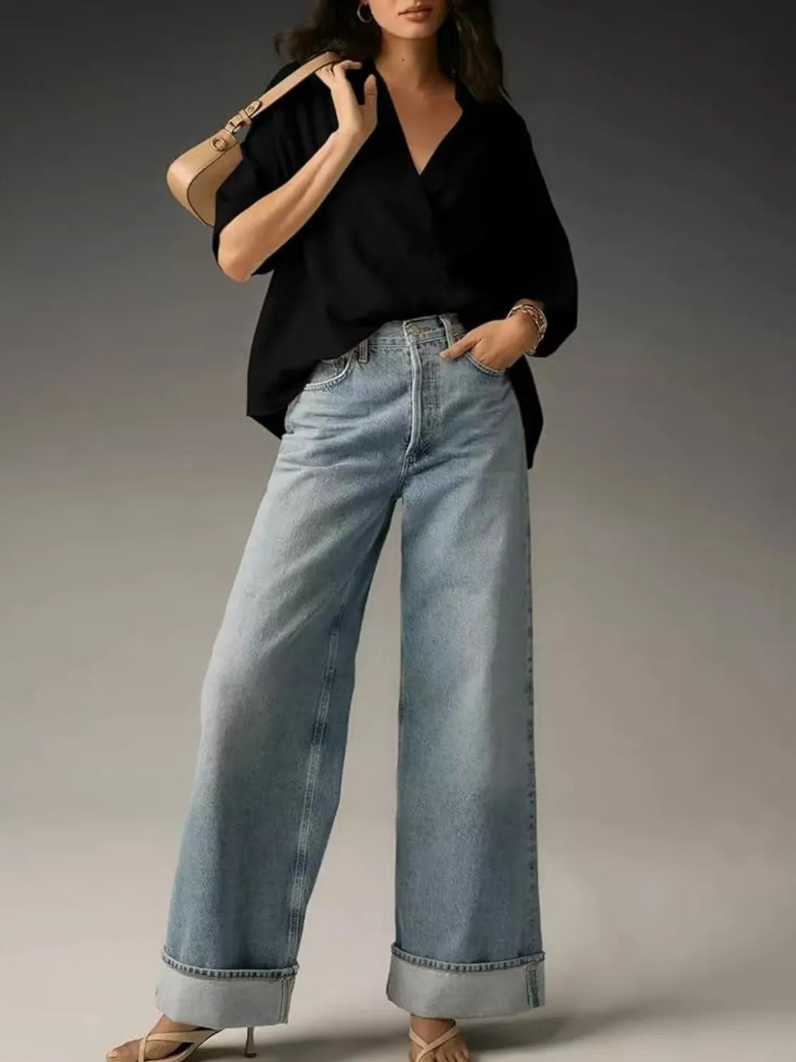 Polished Collared Half Sleeve Blouse