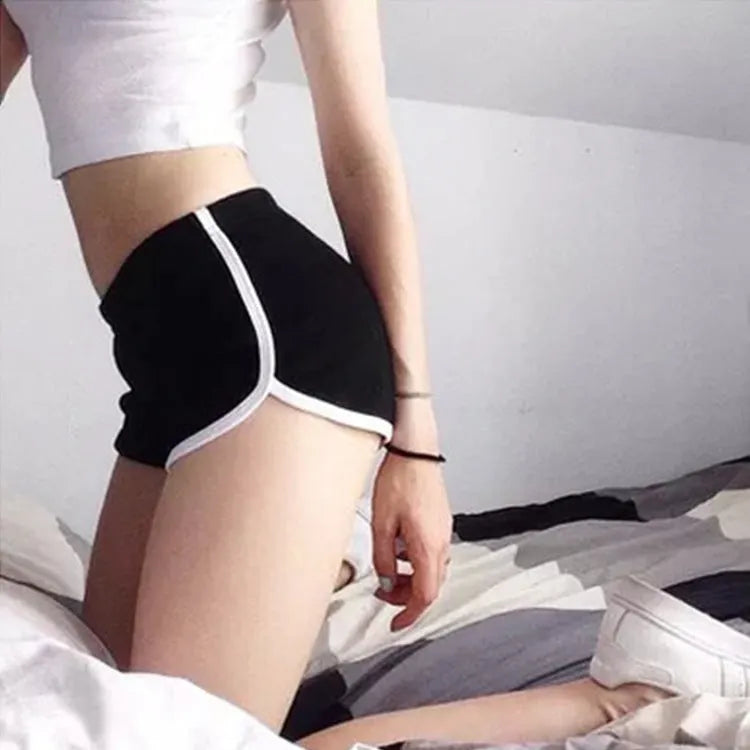 Women Casual Loose Color Blocking Sports Shorts