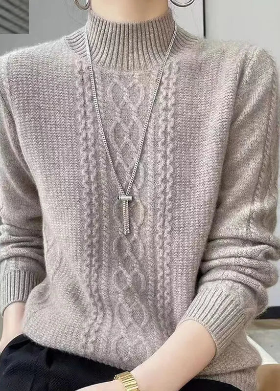Women's Cozy High Collar Cable Knitted Jumper | Great for Autumn/Winter